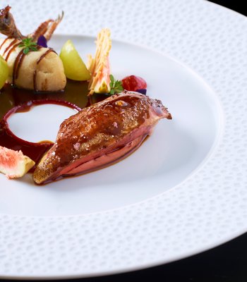 Holub à la Bruant ortolan - Zitkov gourmet restaurace v centru Prahy